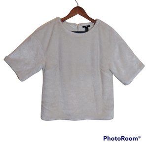 H&M Cream Faux Fur Tee Shirt